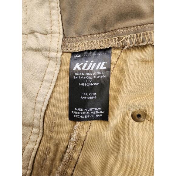 Kuhl Shorts Mens 42 Tan Brown Rugged Canvas Workwear Utility Vintage The Law - Picture 8 of 14
